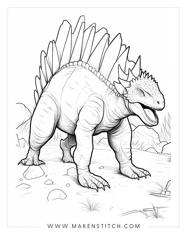 Coloring pages dinosaur theme for kids and adults