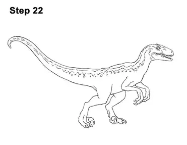 How to draw blue velociraptor jurassic wolrd video step