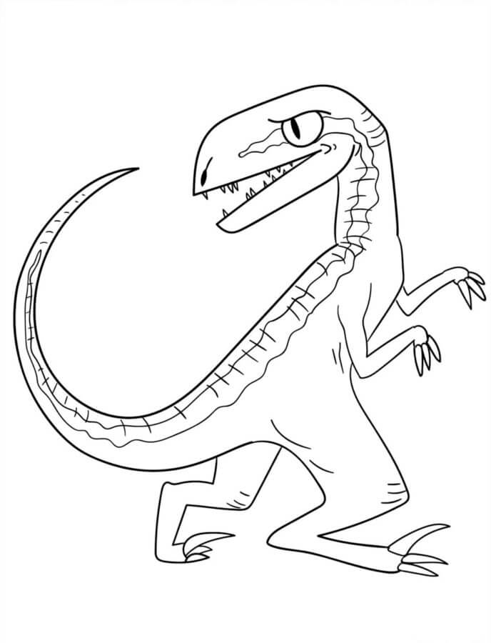 Velociraptor free drawing coloring page