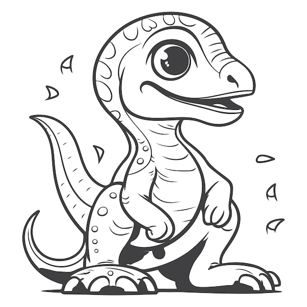 Premium vector sketch hand drawn single line art coloring page velociraptor