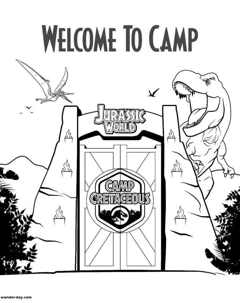 Jurassic world camp cretaceous loring pages netflix jurassic world jurassic park birthday party jurassic park birthday
