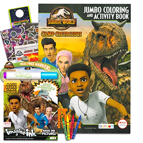 Buy jurassic world camp cretaceous coloring book set for kids bundle with jurassic world coloring and activity book imagine ink stickers crayons and more dino coloring pack online at kuwait