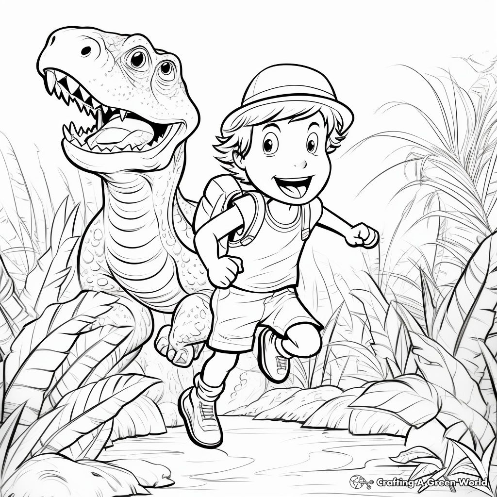 Scary dinosaur coloring pages