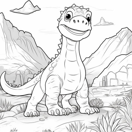 Dinosaur coloring pages stock photos and images