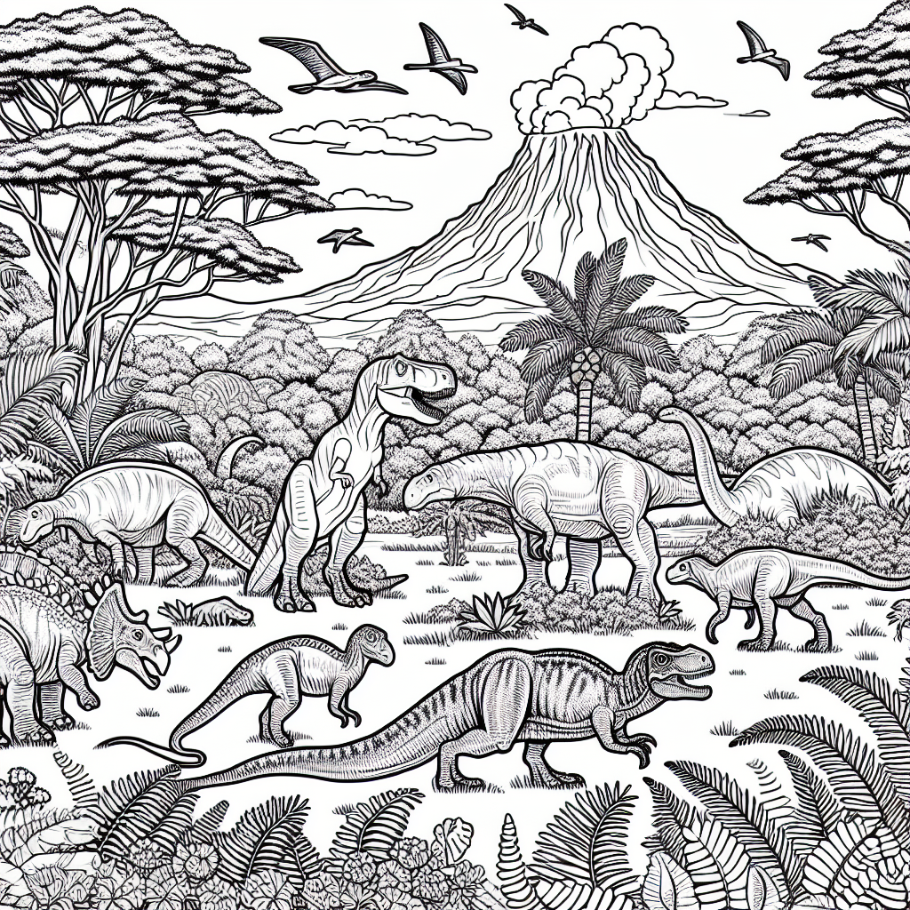 Jurassic world coloring pages â custom paint by numbers