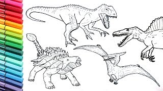 Drawing and coloring dinosaurs big collection