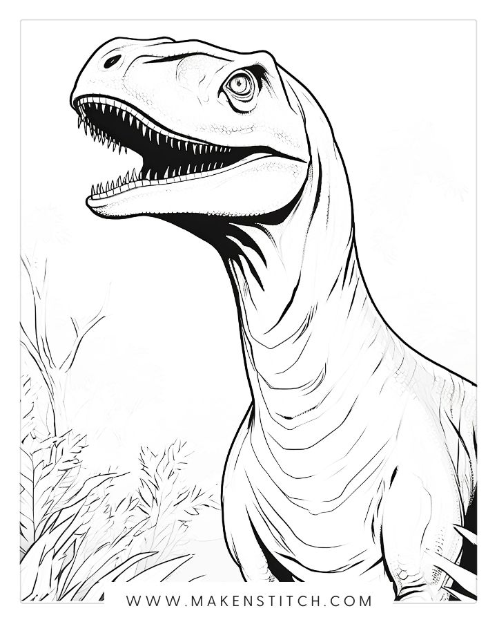 Coloring pages dinosaur theme for kids and adults