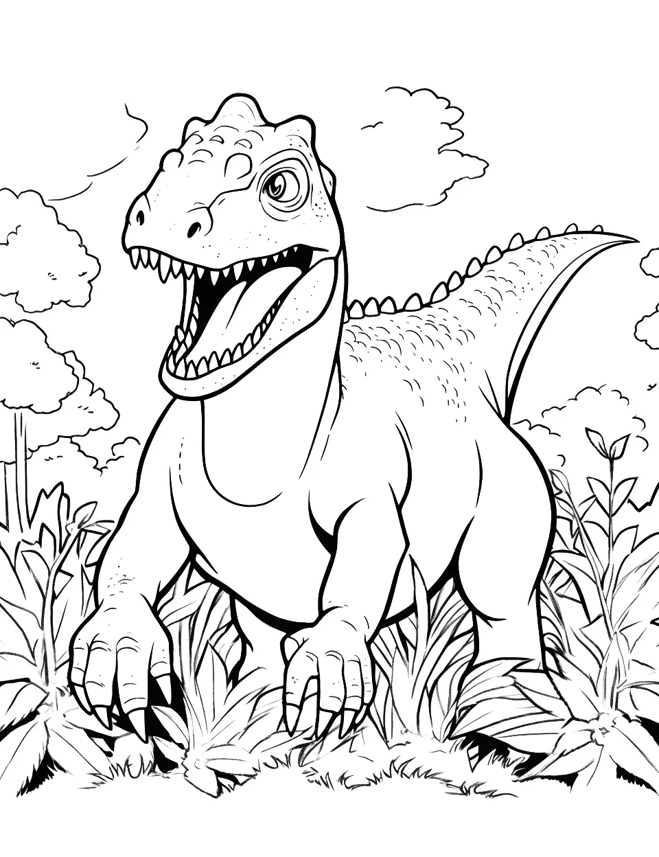 Dinosaur coloring pages free printable sheets
