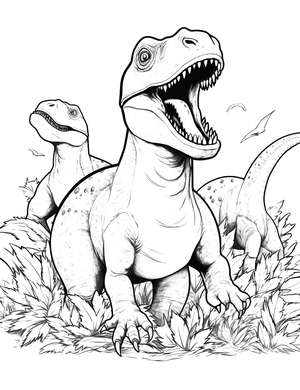 Dinosaur coloring pages free printable sheets