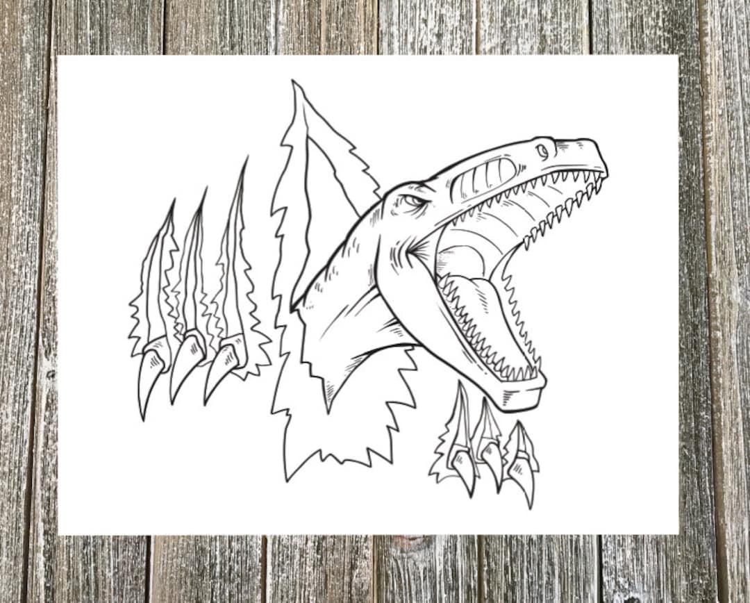 Velociraptor coloring page downloadable pdf file