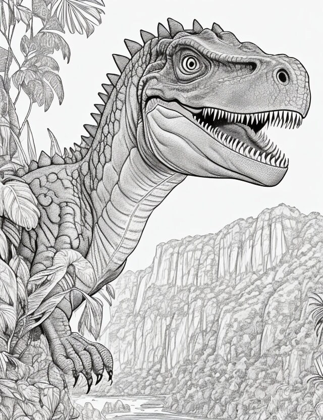 Realistic dinosaur coloring pages t