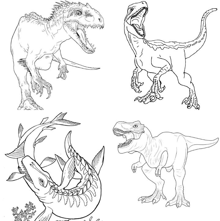 Free jurassic world coloring pages for kids and adults