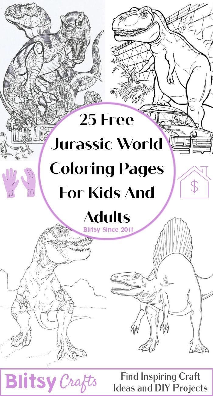 Free jurassic world coloring pages for kids and adults