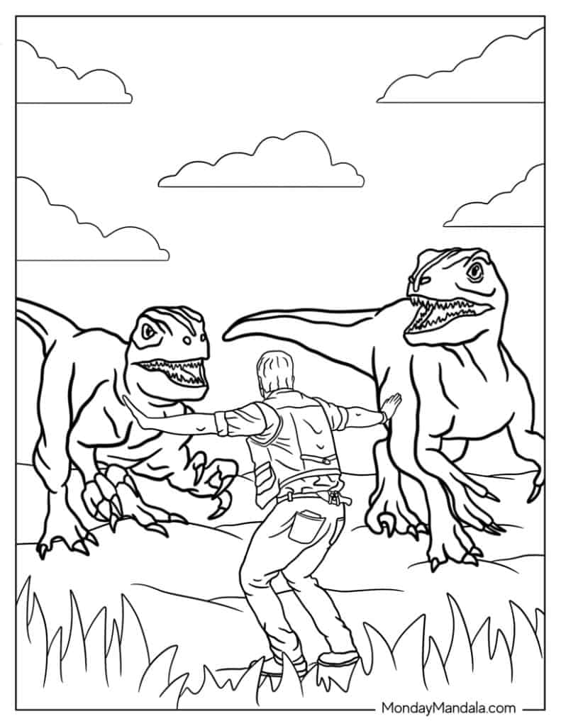 Jurassic park coloring pages free pdf printables