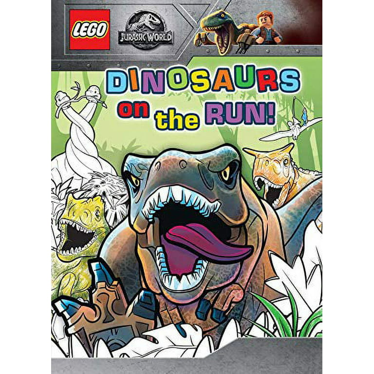 Coloring book lego jurassic world dinosaurs on the run paperback