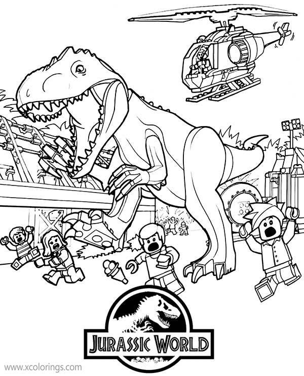 Lego jurassic world coloring pages with logo lego jurassic world lego coloring pages lego jurassic