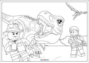 Free printable lego jurassic world coloring pages for kids