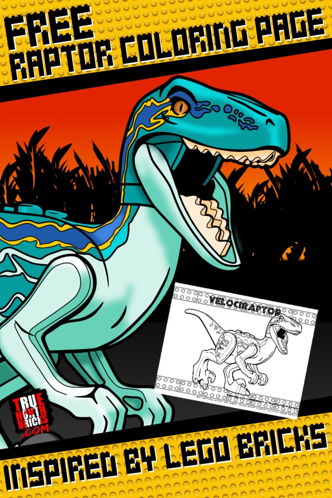 Lego velociraptor coloring page unofficial