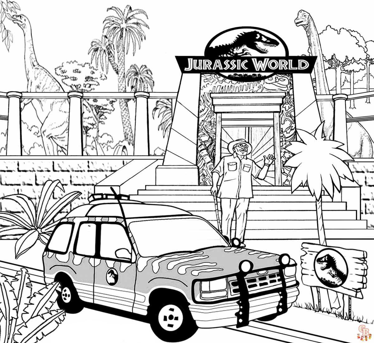 Free printable jurassic park coloring pages for kids