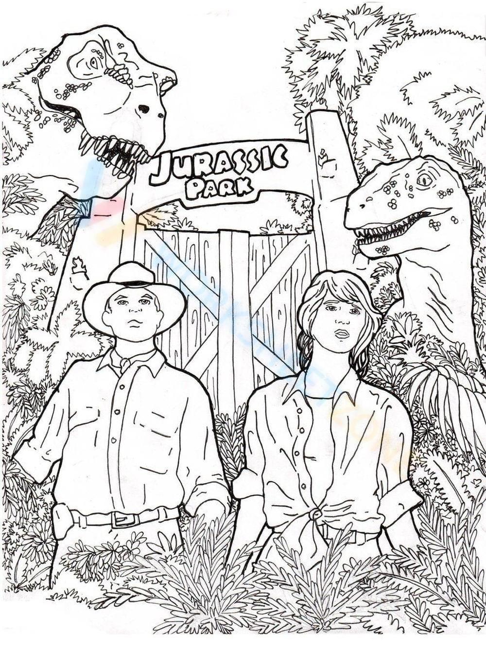 Free printable jurassic world coloring pages for kids