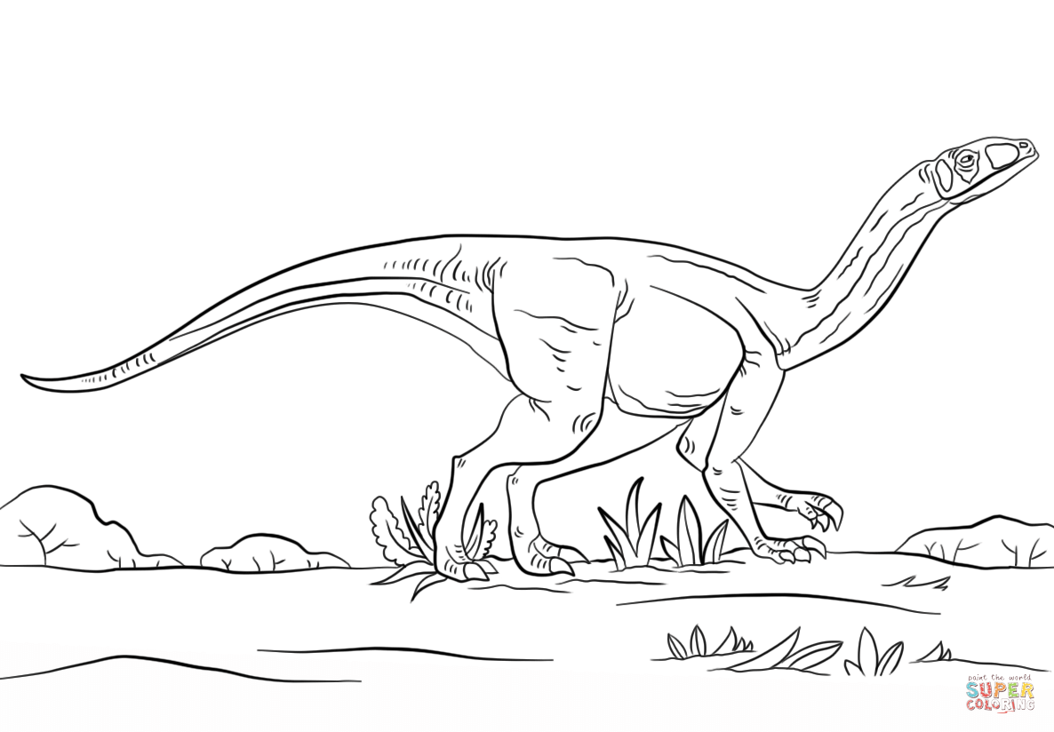 Jurassic park mussaurus coloring page free printable coloring pages