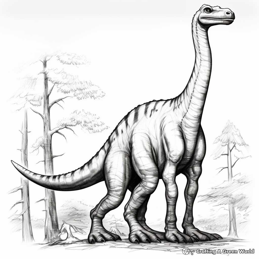 Long neck dinosaur coloring pages