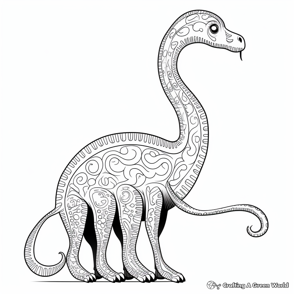 Long neck dinosaur coloring pages