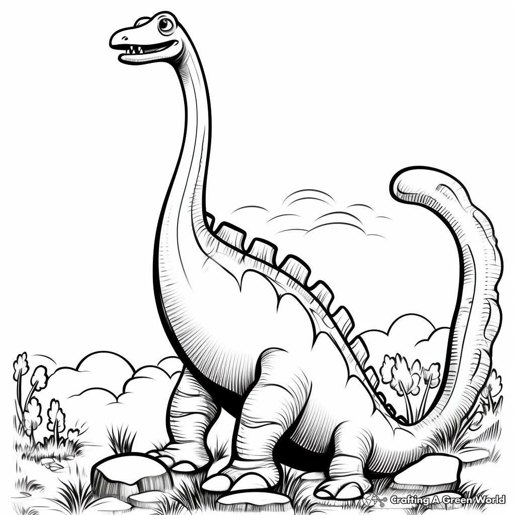 Long neck dinosaur coloring pages