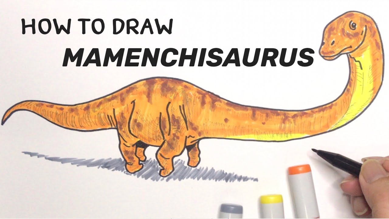 How to draw mamenchisaurus ðð jurassic park art for kids