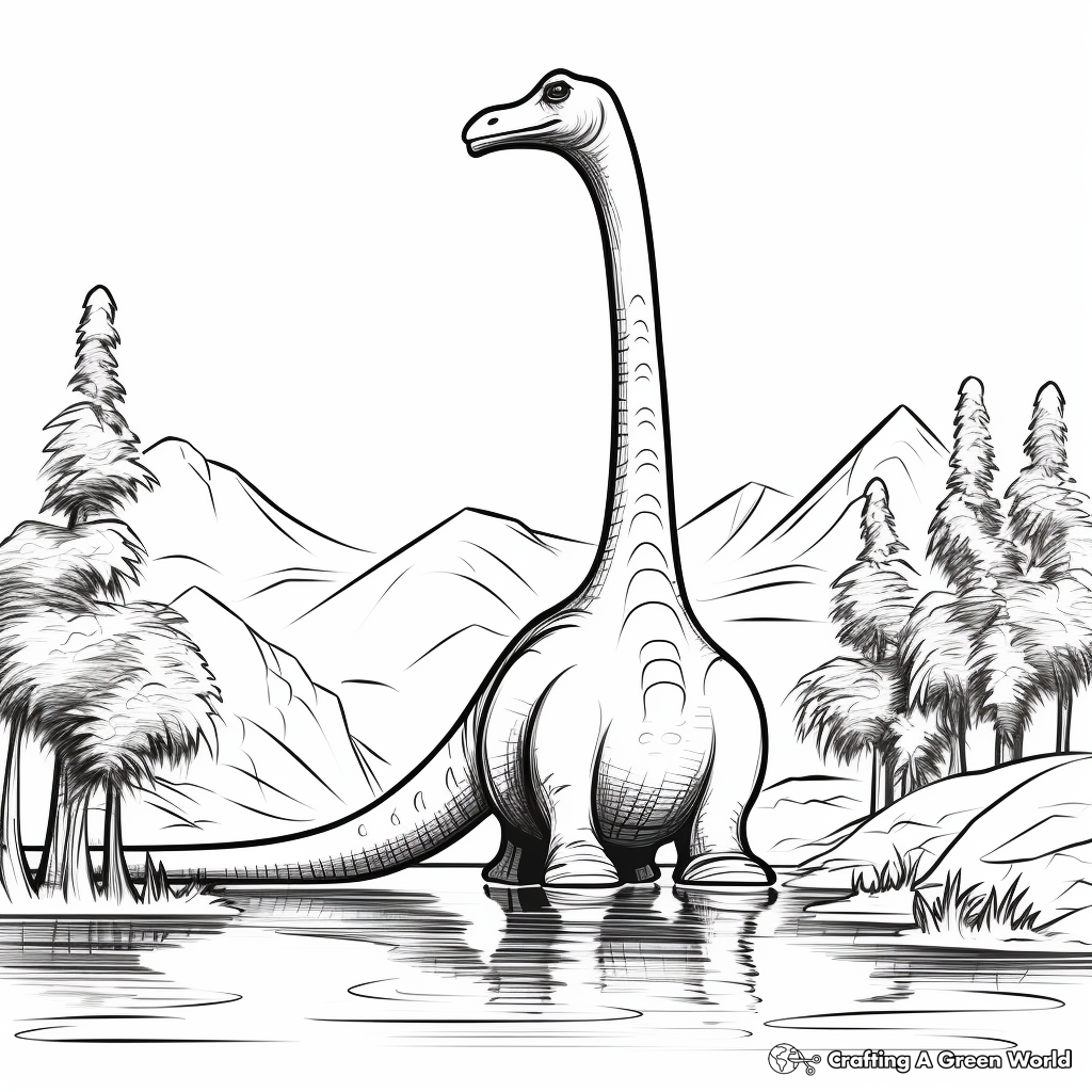 Long neck dinosaur coloring pages