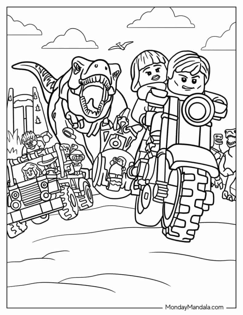 Jurassic park coloring pages free pdf printables