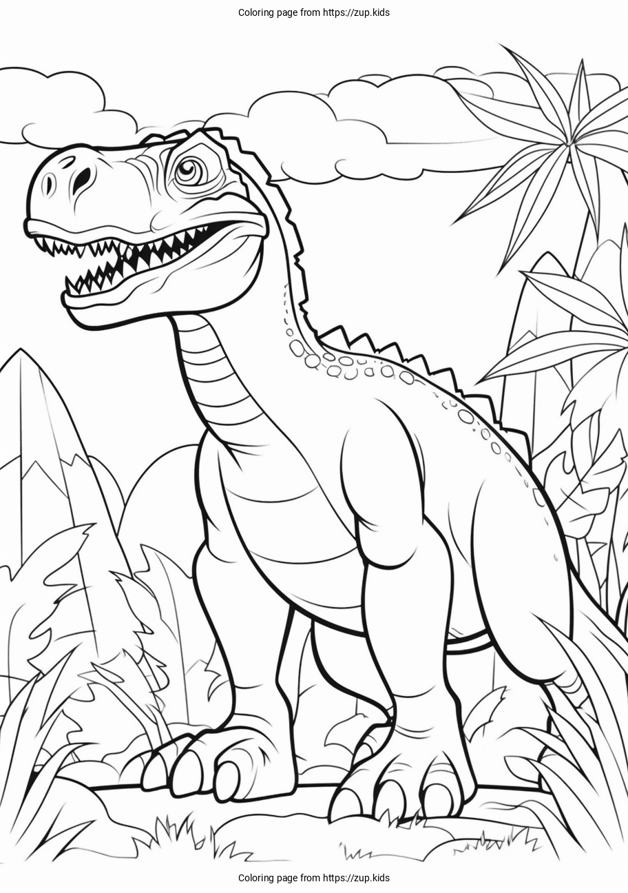 Dinosaur coloring page from