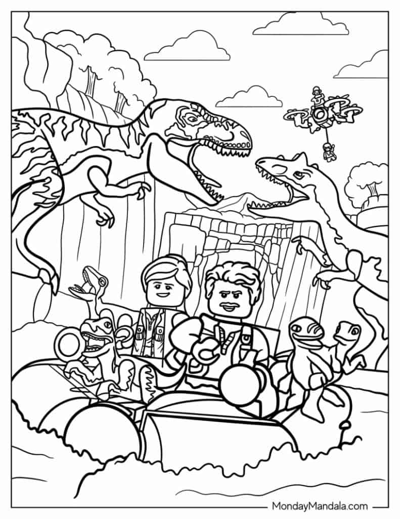 Jurassic park coloring pages free pdf printables