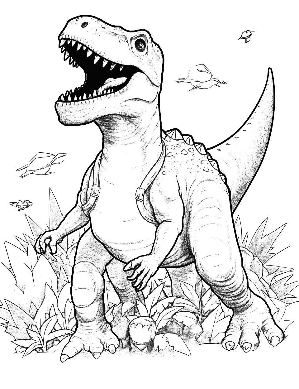 Dinosaur coloring pages free printable sheets