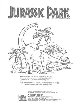 Jurassic park a coloring book jurassic park wiki