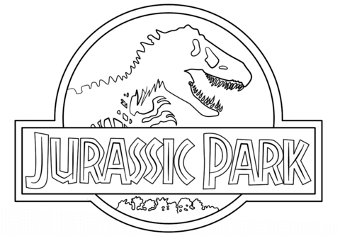 Jurassic park logo coloring page free printable coloring pages