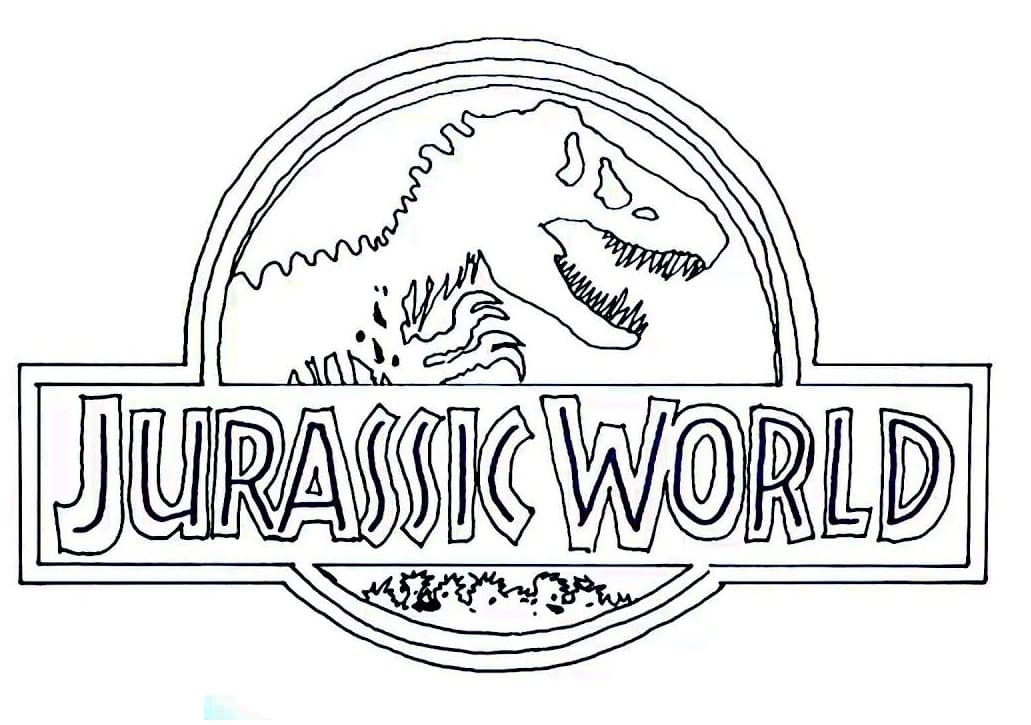 Jurassic world logo coloring page