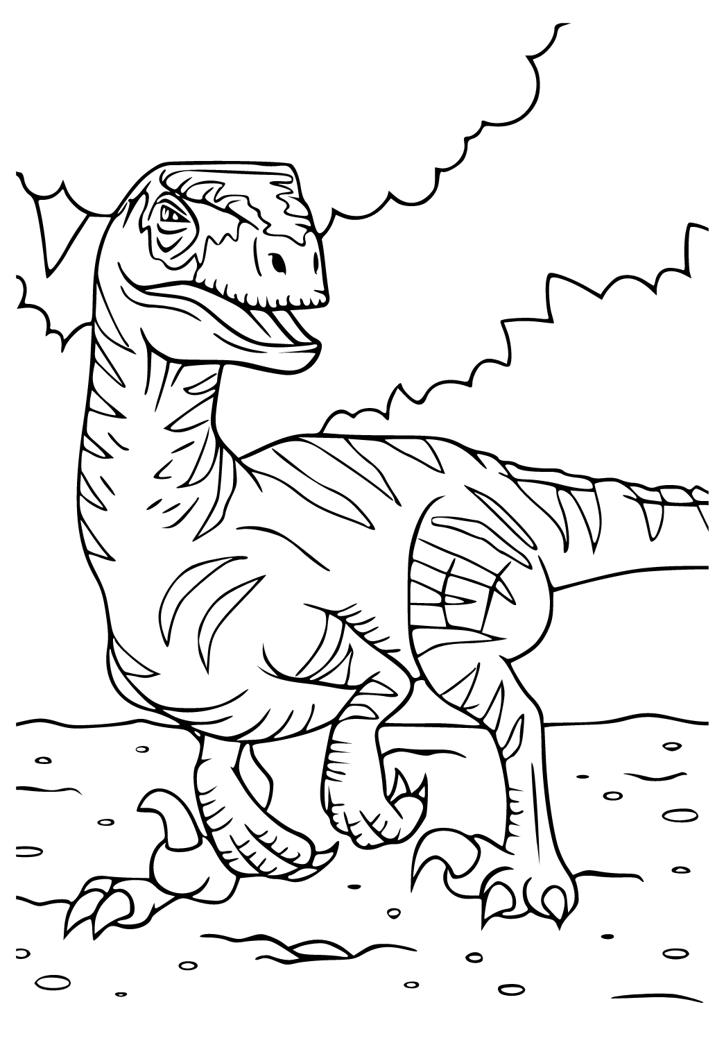 Free printable jurassic park dinosaur coloring page for adults and kids