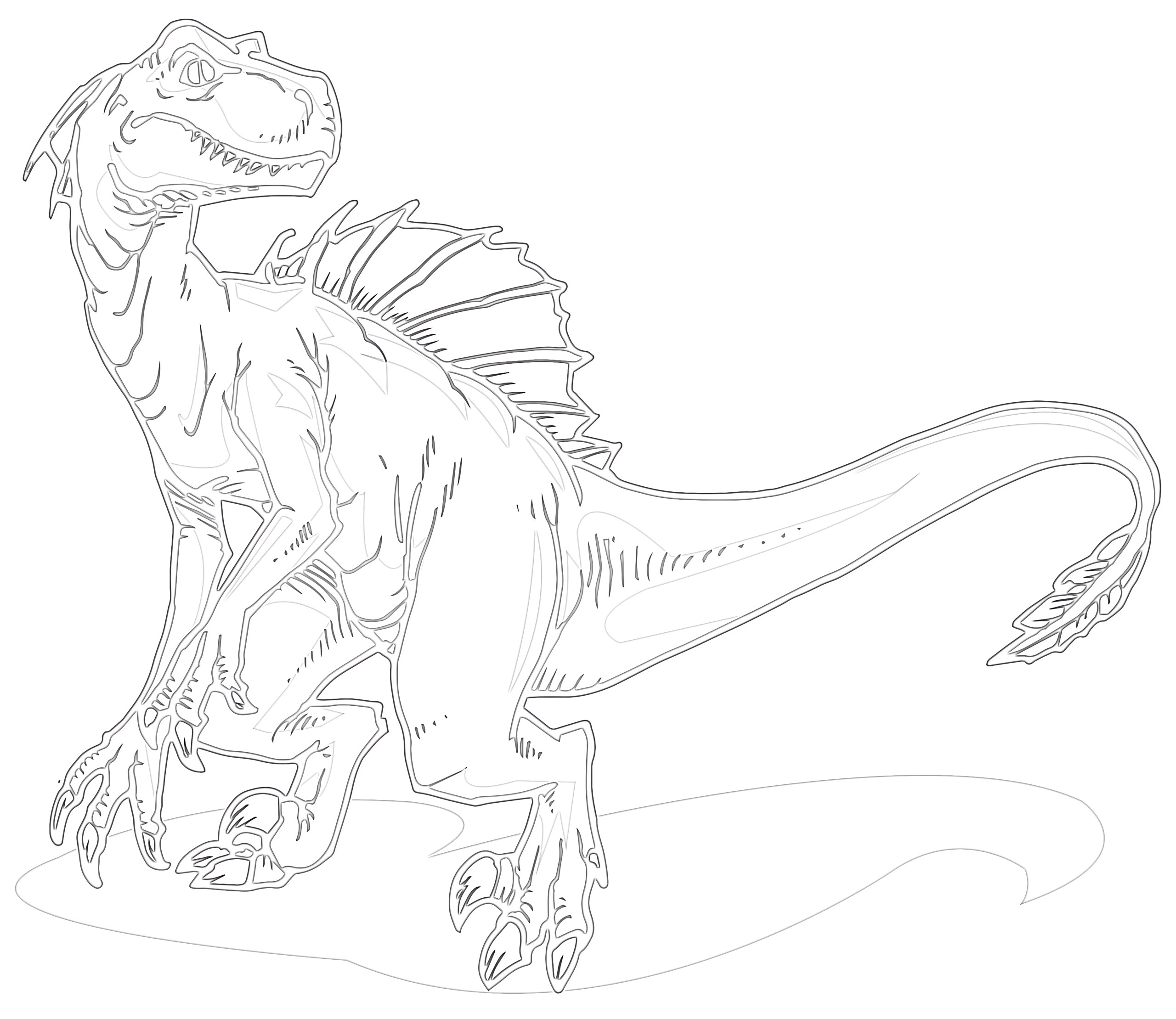 Printable velociraptor dinosaur coloring page