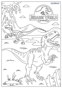 Free printable jurassic world coloring pages for kids