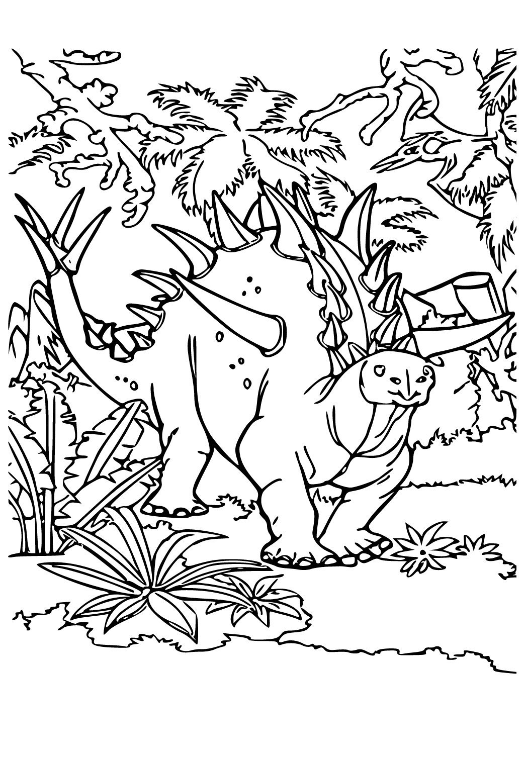 Free printable jurassic world nature coloring page for adults and kids