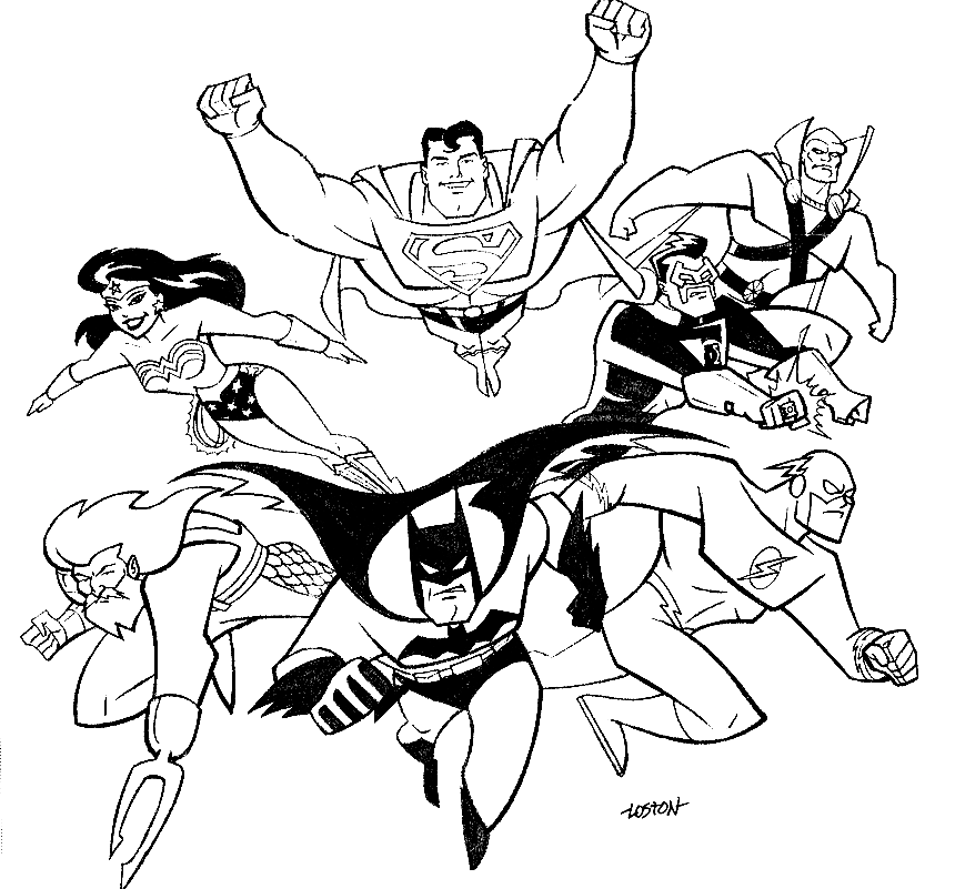 Justice league coloring pages printable for free download