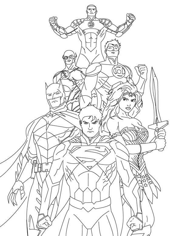 How to draw justice league coloring page