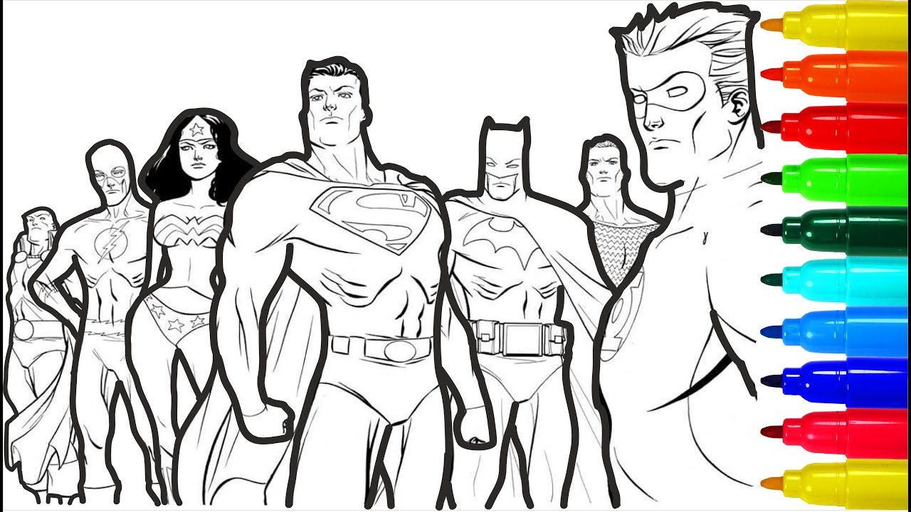 Justice league before the fight coloring pages