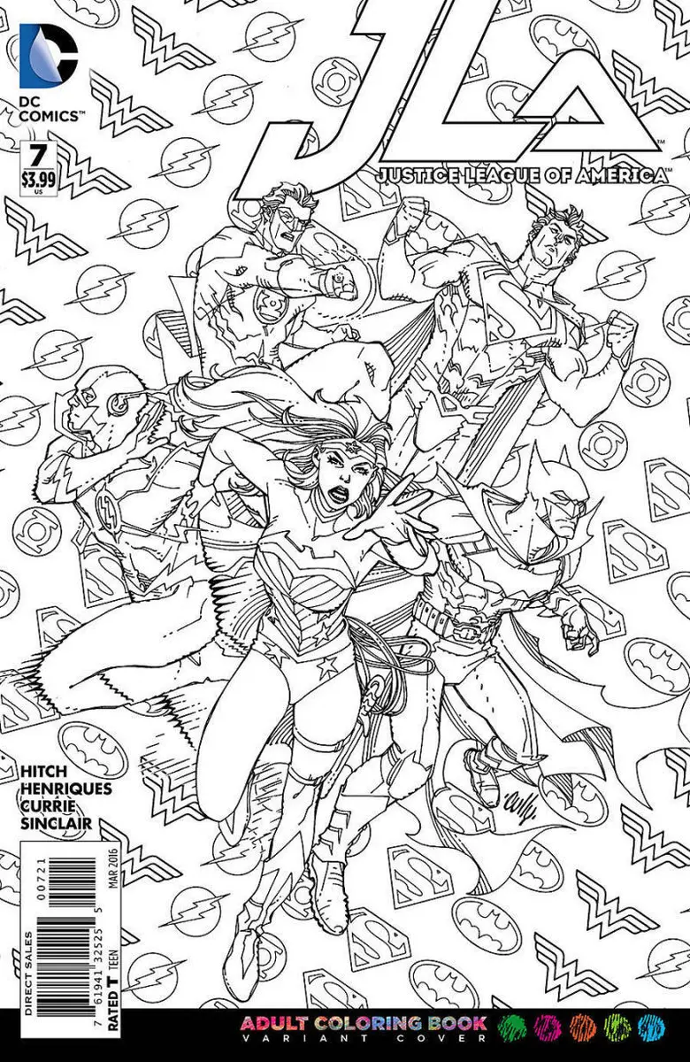 Justice league of america nm variant coloring book jla more in sto