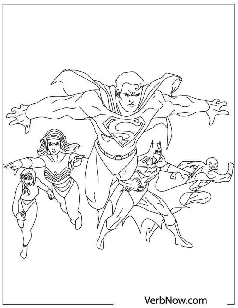 Free justice league coloring pages for download printable pdf