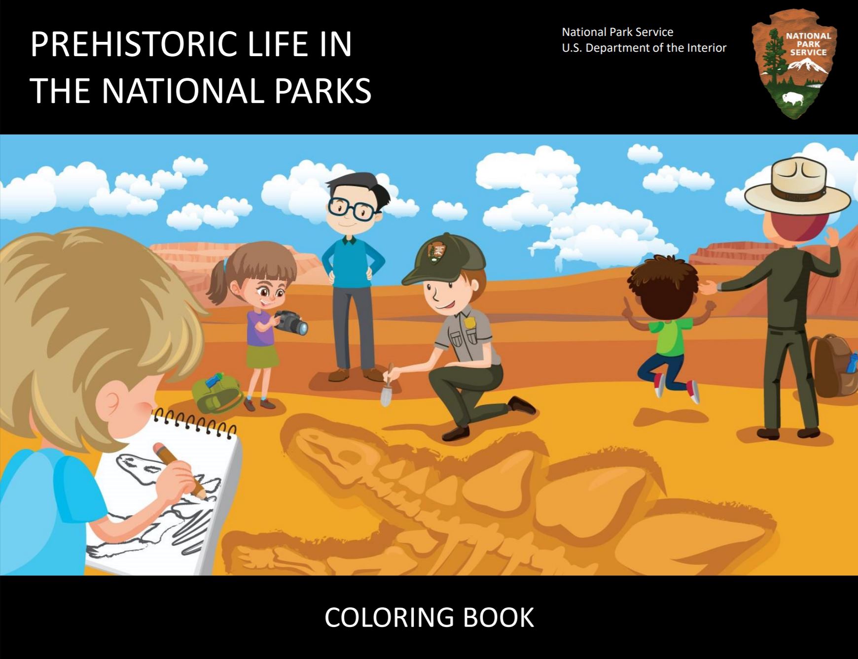 Prehistoric life coloring book