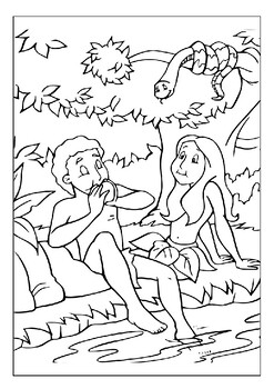 Inspire with faith printable adam and eve coloring pages for children