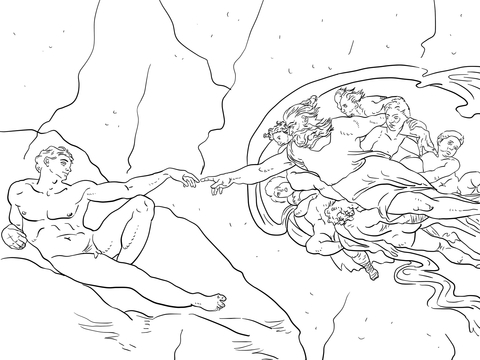 The creation of adam coloring page free printable coloring pages