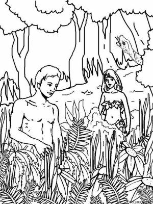 Adam and eve coloring pages printable pdf